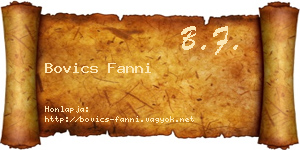 Bovics Fanni névjegykártya